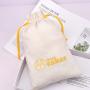 Recyclable High Quality Cotton Fabric Drawstring Shoes Hat Baby Clothes Packing Gift Bag Custom Logo Printed Muslin Dust Pouch