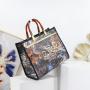 hot selling large size women's handbags quality PU printing ladies bags fashion ladysky private label tote bags for girls  34 cm