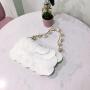 Custom party  big sequins beads chain shoulder bag  Leisure pearl beads round platinum sequins handmade beaded handbag for women