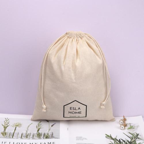 Eco-Friendly Muslin Cotton Drawstring Dust Pouch For Packaging Shoe Custom Organic Cotton Shopping Shoe Bag
