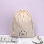 Eco-Friendly Muslin Cotton Drawstring Dust Pouch For Packaging Shoe Custom Organic Cotton Shopping Shoe Bag