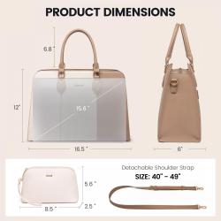 LOVEVOOK Laptop Tote Bag for Women 15.6 inch Computer Tote Work Handbags Purses Large Waterproof Office Ladies Leather Briefcase