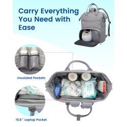 LOVEVOOK Quilted Waterproof High Quality Travel Double Layer Pumping Bag for Working Moms Breast Pump Backpack with Cooler Bag