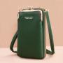 Factory Direct Fashion Ladies Mobile Phone Bag Litchi Solid Color Diagonal Shoulder Wallet Single Strap phone bag for women