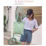 Factory Wholesale Fresh Daisy Print Multicolor Shopping Bag Women Shoulder Handbag Recycled Canvas shopping bag