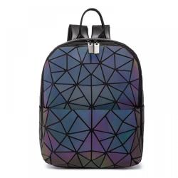 Lovevook geometric pu leather backpacks women Luminous backpack sets for ladies.