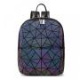 Lovevook geometric pu leather backpacks women Luminous backpack sets for ladies.