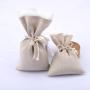 Eco-Friendly 100% Linen Lace Fabric Rice Tea Coffee Bean Storage Bag Organic Drawstring Linen Cotton Gift Packing Pouch
