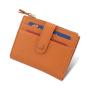 Custom Logo Causal Small Mini Leather Wallets Mens Slim Wallet Card Holder With Zip Coin Pocket