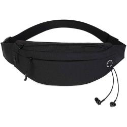 Gelory Wholesale Custom Logo PU Leather Fanny Pack Fashion Travel Chest Waist Bag With Headphone Hole