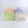 Keymay USA Warehouse Free Shipping Beach Tote Custom Large Handbag Blank Canvas Tassel Fringe Tote Bag Vintage Canvas Bags