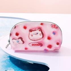 Wholesale Customized Waterproof Laser PU Polyester Wash Toiletry Bag Travel Make Up Cosmetic Bag with Zipper Travel-Friendly