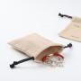 Recyclable Custom Logo Printed Cotton Canvas Drawstring Gift Makeup Pouch Eco-Friendly Cosmetic Packaging Canvas Bag