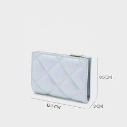 New Arrival Custom Logo Quilted Short Long Womens Wallet Pu Leather Stylish RFID Lady Zipper Purse Ladies Card Holder Wallet