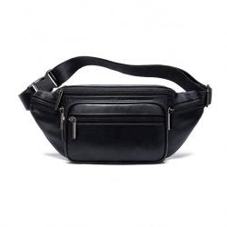 Top Quality Outdoor Sport Men Leather Crossbody Shoulder Waist Bag Pack Belt Bag