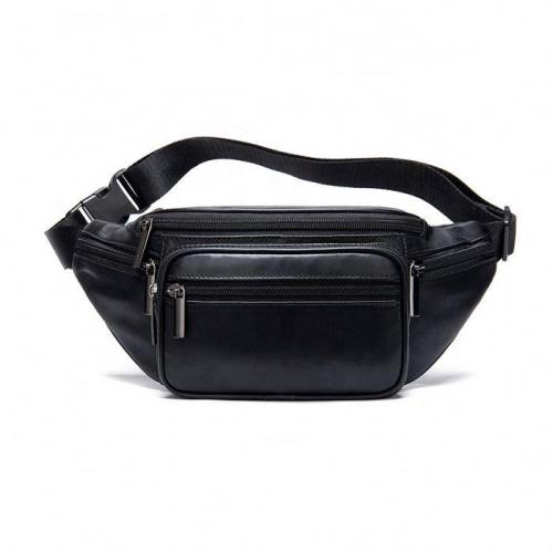 Top Quality Outdoor Sport Men Leather Crossbody Shoulder Waist Bag Pack Belt Bag