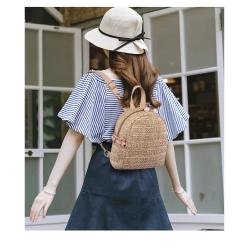 ZR393 New 2023 Lightweight Backpack Women's Korean Edition Woven Pearl Outdoor Leisure Beach Bag Summer