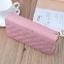 ZR810 Women's Wallet Long Handbag PU Double-layer Zipper Coins Wallet Purse Stylish Contrast Color Mobile Phone Bag Card Holder