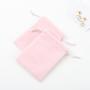 Custom Emboss Logo Velvet Earring Ring Jewelry Drawstring Pouch Small Pink Eyelash Brush Cosmetic Velvet Bag