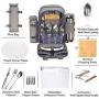 Customized Food Carrier Insulated Leakproof Cooler Picnic Backpack For 4 Person With Blanket Picnic Basket Set for Travel