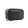 Custom double layer cosmetic bag dopp kit brushes wash bag eco saffiano PU leather make up bags
