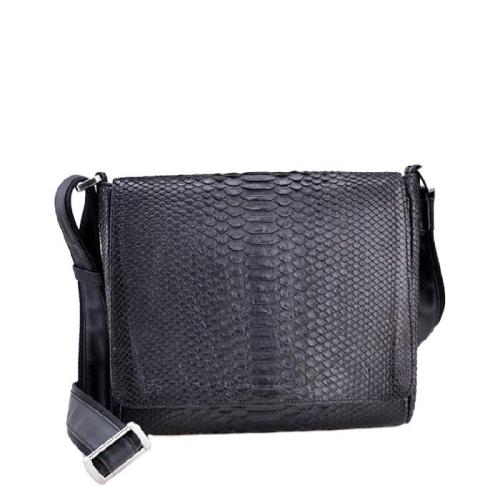 OEM ODM Custom Classic Luxury Handmade Genuine Real Snake Skin Leather Single Strap Messenger Bag Shoulder Bag Men