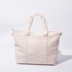 Stock M L Cream Women Girls Cute Bear Plush Shoulder Bag Large Tote Purse Faux Fur Shopping Dating Bag Cheap Handbags
