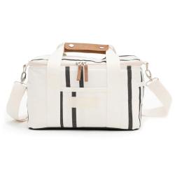 Premium Beach Cotton Polyester Recycled PVC  PU Leather Insulated Shoulder Cooler Tote Bag