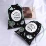 Custom Full Printed Black Canvas Fabric Gift Pouch Drawstring Organic Books Toys Packing Dust Cotton Bag