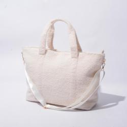 Custom Winter Stylish Cute Weekender Fluffy Teddy Sling Bags Women Girls Shoulder Tote Bags Blank Sherpa Handbags For Ladies