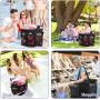 Gelory Wholesale Mesh Beach Toy Tote Bag 9 Pockets Large Lightweight Folding Portable Shoulder Beach Storage Bag