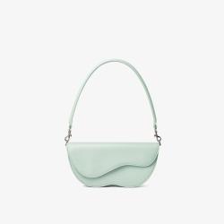 2023 Wholesale New Design Ladies Handbags Light Green Vegan Leather Shoulder Bag Trending Saddle Bag For Luxury Women