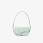 2023 Wholesale New Design Ladies Handbags Light Green Vegan Leather Shoulder Bag Trending Saddle Bag For Luxury Women