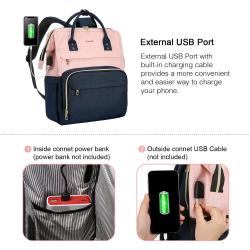 LOVEVOOK 14 15.6 17 Business Backpacks Travel Bags Student Bookbag Teacher Work Backpack with USB Port Laptop Backpack for Women