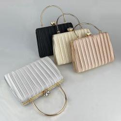 Women's Evening Clutch Handbags Pleated Party Bag for Bridal Wedding Party Shoulder Bag Handbag Evening Bags