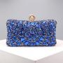 Hot selling diamond multicolour shiny rhinestone handbag clutch bag ladies party wedding blue evening bags