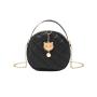 Fresh Sweet Embroidery Small Round Female Bags Casual Fashion Crossbody Mobile Phone Bag Mini Chain Diamond Lattice Bags