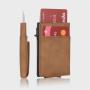 Aluminum Alloy Card Holder Rfid Leather Wallet Magnetic Money Clip Leather Aluminum metal wallets