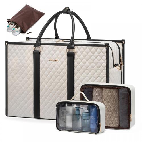 LOVEVOOK 2024 Designer 4 pcs/set Fashion Travel duffle Tote Weekender Bag with shoes bag dry wet pocket Traveling Bag Unisex