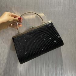 2024Hot sale Hand-made Polyester Fabrics Gentle style Ladies Wedding paty Purse Luxury Evening Chain bag