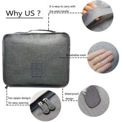 Gelory Multi-functional Clothing Sorting Packages Travel Storage Compression Packing Cube Luggage Organizer Pouch 6pcs Set