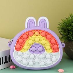 KB018 Silicone Children Cartoon Purse 2023 Mini Kids Bag Toy  Bubble Shoulder Bag Luxury Backpack High Quality Crossbody Bag