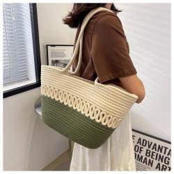ZR797 Women Beach Bag Handbag Fashion Handmade Woven Straw Summer Messenger Crossbody Bag Girls Lady Straw Tote Bag Shopping