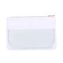 White Green Pink Nylon Top Clear PVC See Through Window Unisex Travel Toiletry Bag Flat Zipper Pouch Women Men Clear Zipper Bag