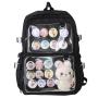 Custom Waterproof Cute Women Girls Nylon Clear Pin Display School Backpack Custom ITA Bags