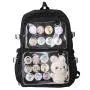 Custom Waterproof Cute Women Girls Nylon Clear Pin Display School Backpack Custom ITA Bags