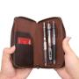 Wholesale Custom Pen Pouch Leather Zipper Pen Bag Leather Pen Case For School Stationery Bag Purse Clutch Bag