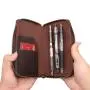 Wholesale Custom Pen Pouch Leather Zipper Pen Bag Leather Pen Case For School Stationery Bag Purse Clutch Bag