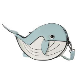 Manufacturer Fashion Cute cartoon whale messenger bag Custom funny Whale animal shape bag