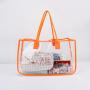 Keymay No MOQ 10 Colors Large Clear Tote Bag PVC Shoulder Handbag for Women Stadium Approved Bag Outdoor Transparent Beach Bag
